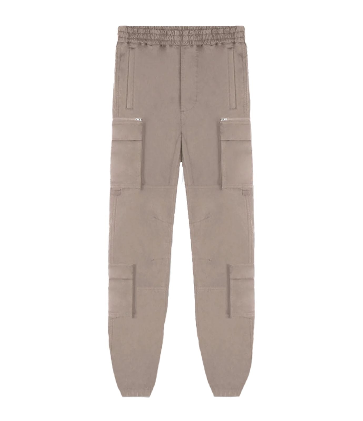 Stone Cotton Cuffed Cargo Trousers